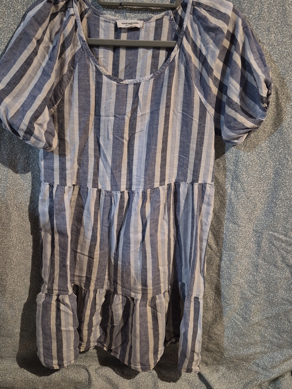 Beachlunchlounge Size Small Blue and White Vertical Stripe Dress